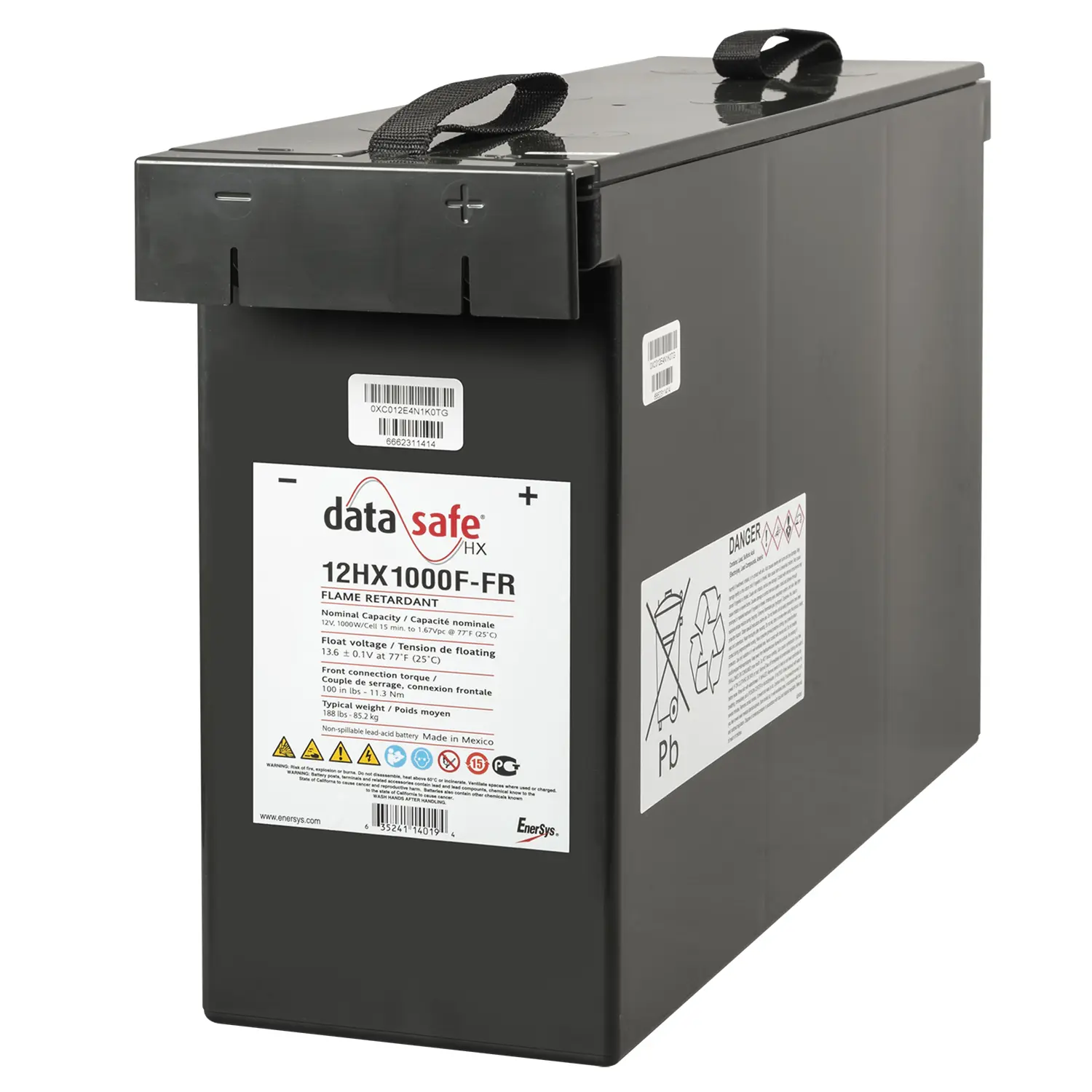Batería DataSafe 12HX1000F-FR 12V terminal frontal ignífuga para sistemas UPS de alta densidad