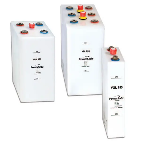Batería PowerSafe VGM níquel-cadmio placa bolsillo con 20+ años de vida útil para aplicaciones industriales.